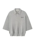 Essentials Signature 90s Knit Polo T Shirts Grey